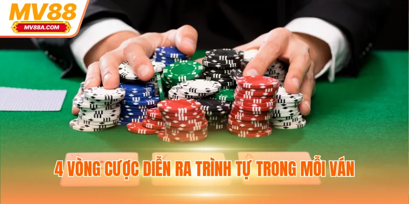 Poker MV88 - 3 Mẹo Chơi Bách Trúng Bách Thắng Từ MV88 3 4 vòng cược diễn ra trình tự trong mỗi ván